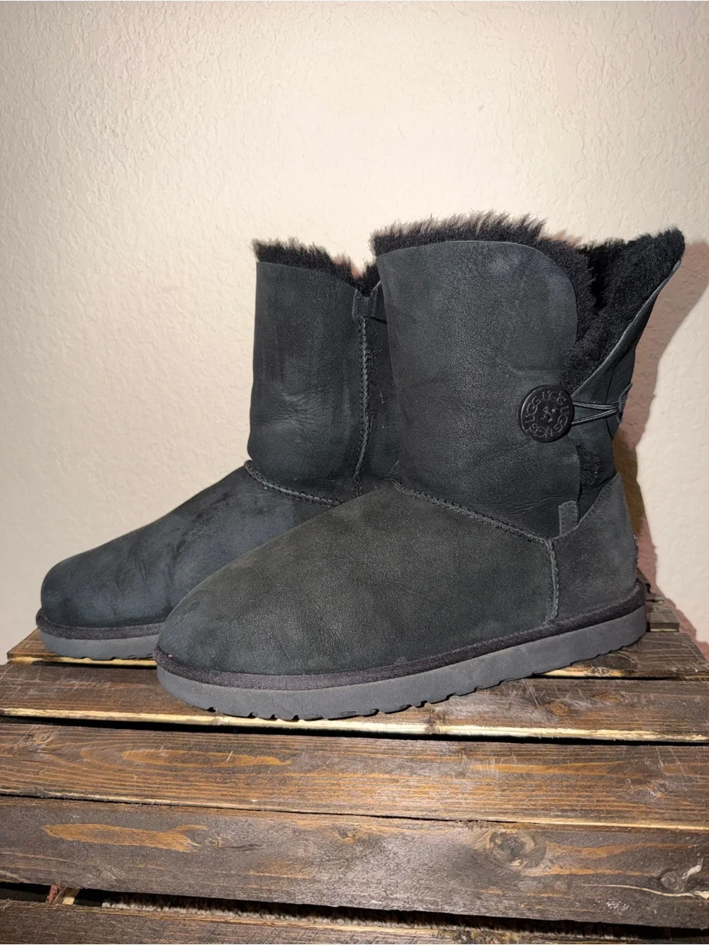 UGG Women's Short Button Boots in Black